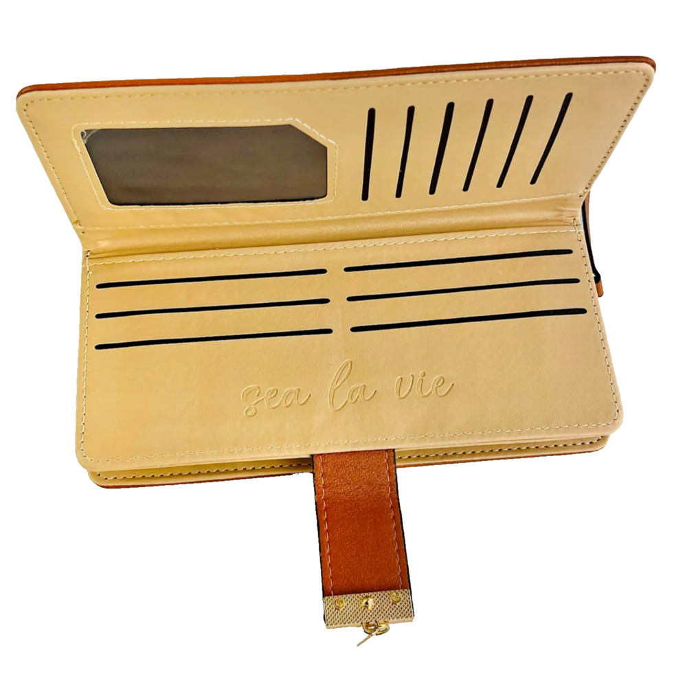Brown Wanderlust Wallet by VAGABOND GOODS Clutch Purse with Leaf Detailing NEW - Picture 3 of 4